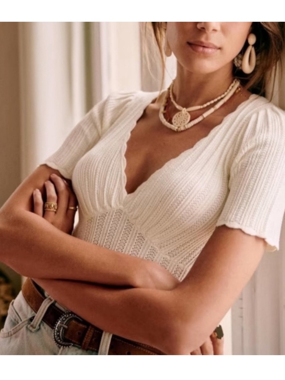 Sezane Cloe Jumper Cream Sz XL - Picture 11 of 11